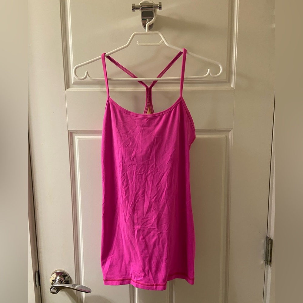 Lululemon Women’s hot pink power Y tank.